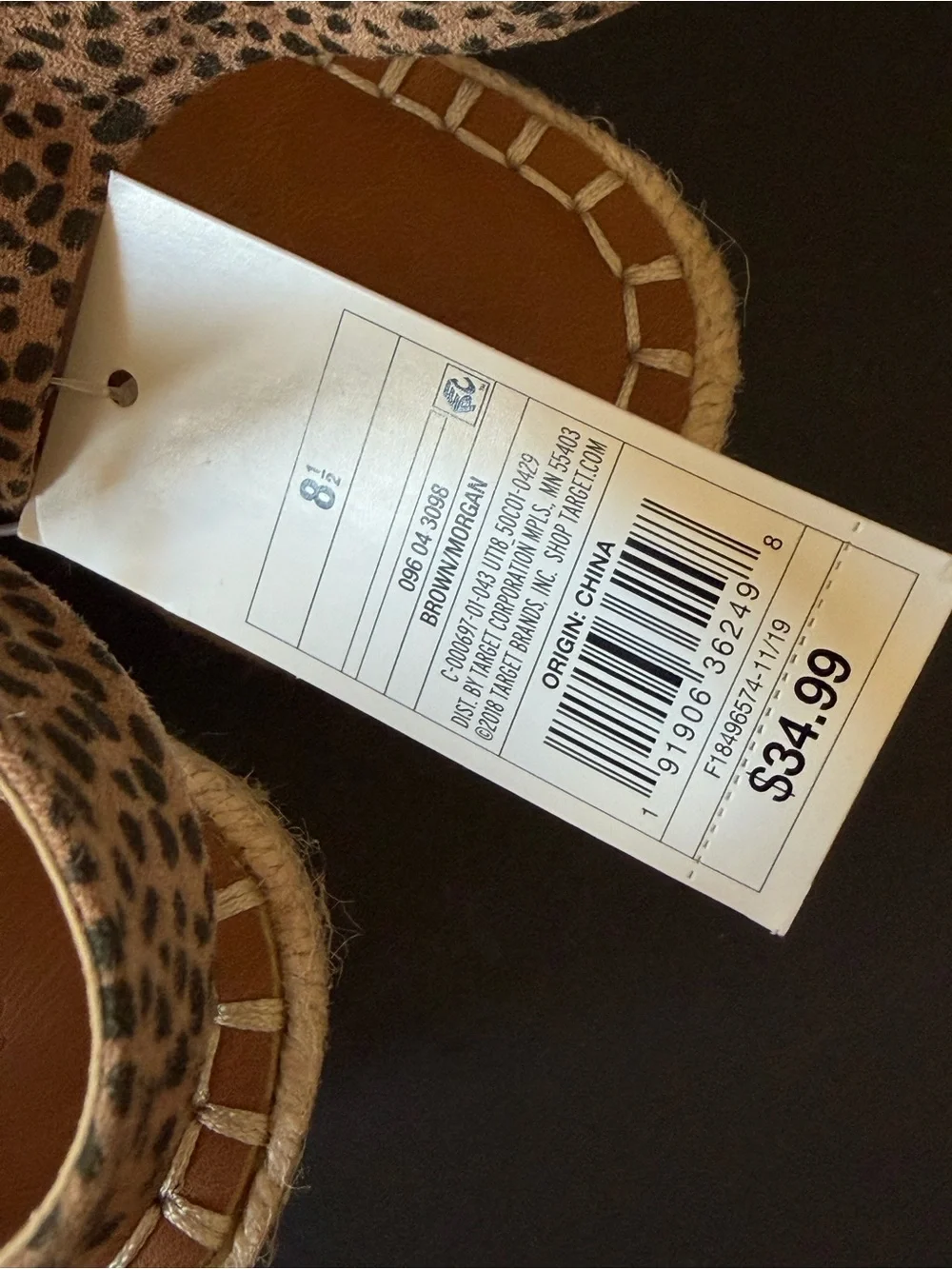 Universal Thread Leopard Print Espadrille Wedge Sandals 8.5 nwt